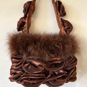 Vintage Mitchie’s brown satin bag